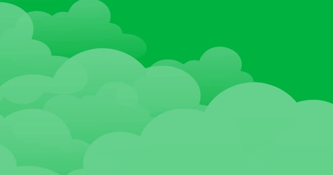 Digital animation of grey clouds moving against black background
