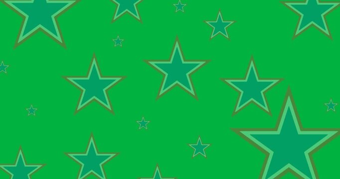 Digital animation of multiple stars icons against with copy space on black background