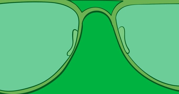 Digitally animation of sunglasses icon against black background