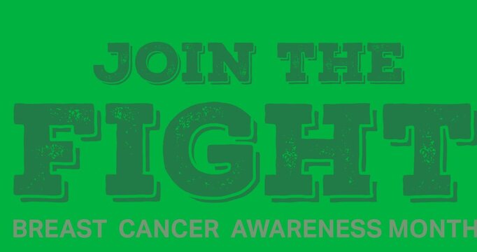 Digital animation of join the fight against breast cancer text banner against black background