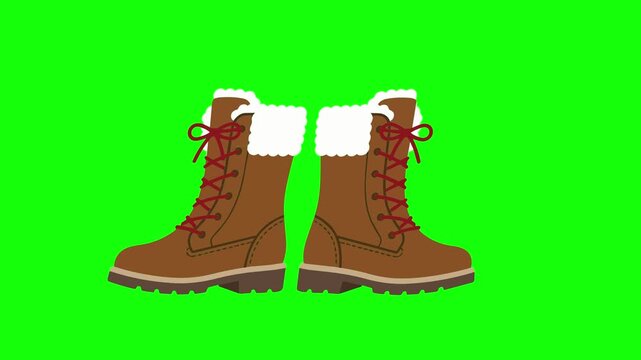 Brown Hiking Boots with White Socks