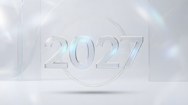 Elegant silver background featuring the year twenty twenty four with sparkling light effects to celebrate a happy new year event