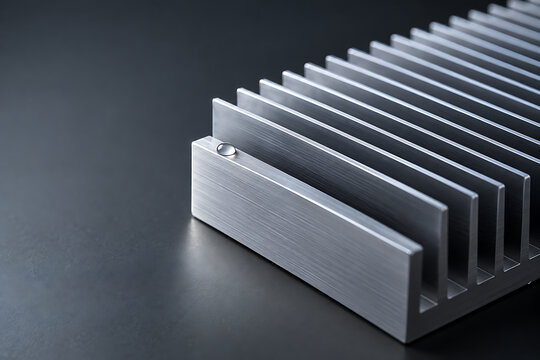 Brushed aluminum heat sink with precise fins