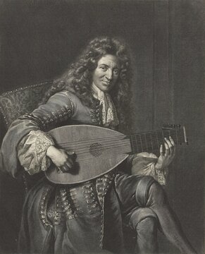 Charles Mouton (1617 - 1699) was a French lutenist and composer, Historic, digitally restored reproduction from an original from the past