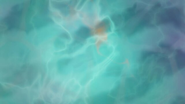 Soft teal cloud texture with luminous golden accents animation loop