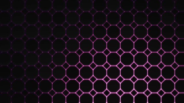 Pink octagonal lattice with small square intersections animation
