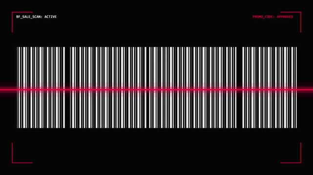 Black Friday retail barcode scanning laser tech abstract background