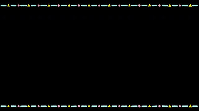Hand Drawn Doodle Line Border on Transparent Background
