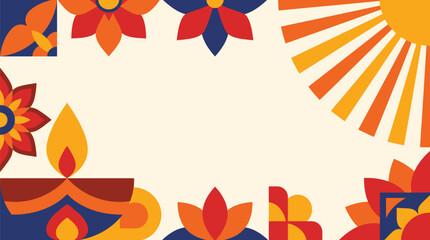 A vibrant and festive diwali background vector illustration showcasing traditional lamps and floral motifs perfect for celebrations and greetings © Vectorhouettefile