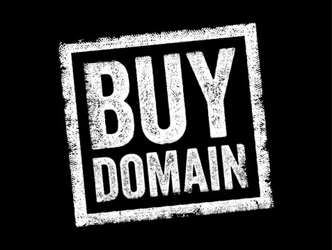 BUY DOMAIN text concept representing website address registration, internet domain name purchase, web hosting service, digital asset acquisition, online branding, and business web presence setup.   