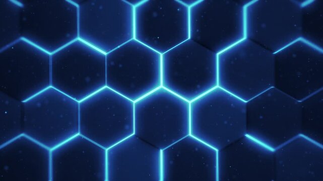 Blue Shining 3D Extruded Hexagons Background
Abstract 3d background with blue shining extruded polygons on offset motion with depth of field blur