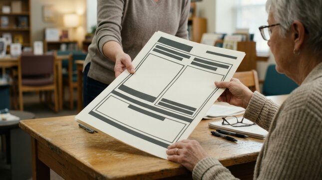 Instructor Giving Printed Worksheet to Adult Learner
