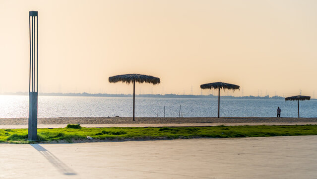 Scenic Half Moon Beach Bay Coastline at Al Khobar in Eastern Province Saudi Arabia