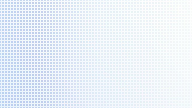 Abstract halftone dots pattern with smooth blue gradient transition on white background