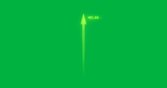 Animation of financial data processing with arrows on transparent background
