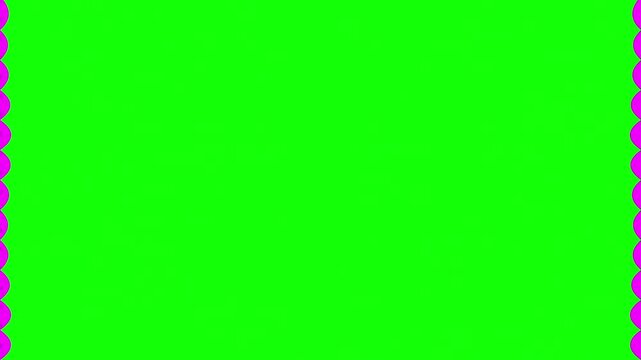 Vibrant Green Screen Canvas with Decorative Purple Borders, Ideal for Chroma Keying and Digital Content Creation