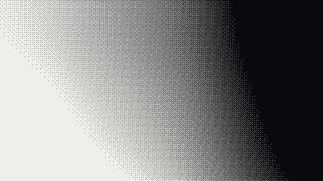 Animated 1 bit dither gradient pixel texture on black 4K seamless loop
