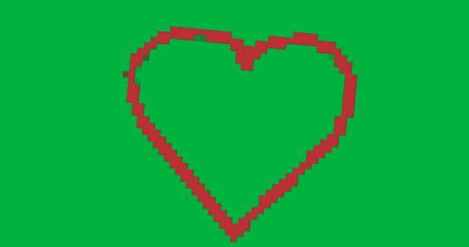 Pixel heart floating on transparent background, showing retro game health icon styling
