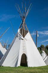 Teepee erected as a display at county fair © Christian