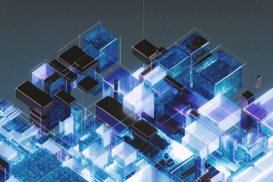 Abstract Motherboard Computer 3D Maze