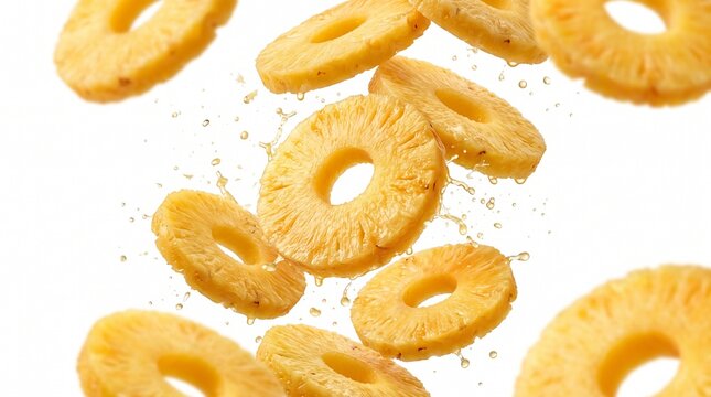 pineapple rings sliced pineapple fresh pineapple juicy pineapple canned pineapple tropical fruit sweet pineapple pineapple chunks pineapple slices on transparent background