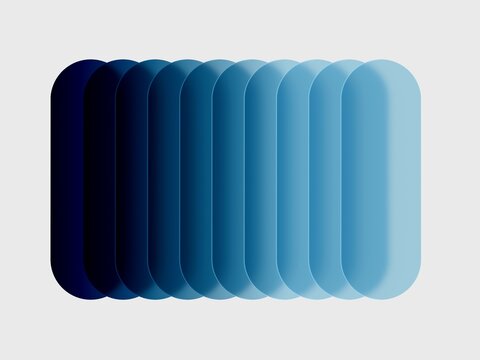 Shades of Blue Layered Shapes Created With Digital Design