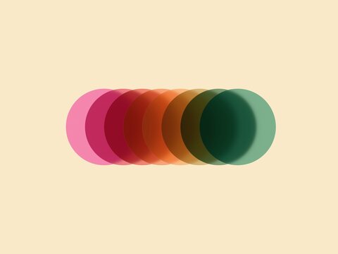 Colorful Overlapping Circles on a Light Background Create a Pattern