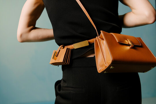 Brown Leather Belt Bag Fashion Accessory