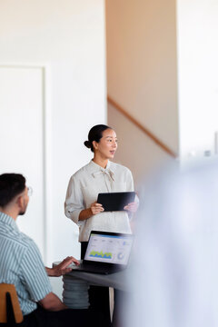 Business Meeting Presentation With Female Team Leader