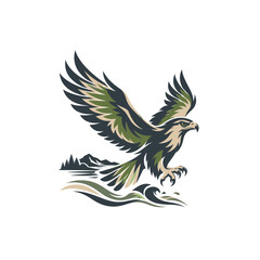 Fototapeta premium Flying Eagles Vector 