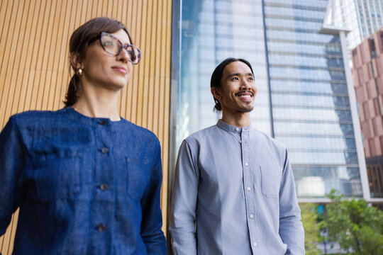 Architect Colleagues Standing Next to Each Other