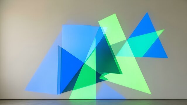 Projected Geometric Light Overlay with Colorful Abstract Shapes &mdash; Premium Abstract Background