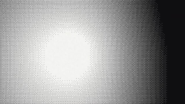 Animated 1 bit dither radial gradient pulse on white 4K seamless loop