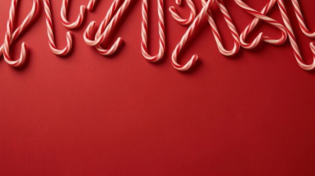 Red background with candy cane border pattern