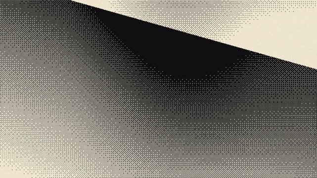 Animated 1 bit dither gradient wipe on cream 4K seamless loop