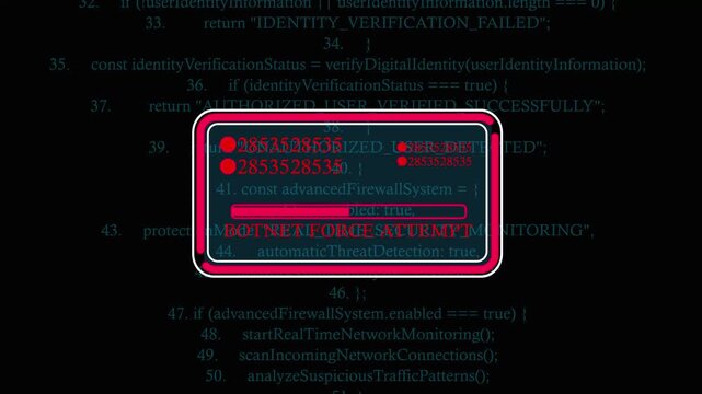 Botnet Force attempt Cyber Security Animation: Advanced Security Scan Code, Real-Time Threat Detection, Network Protection, Data Safety and Digital Danger Concept 4K Video