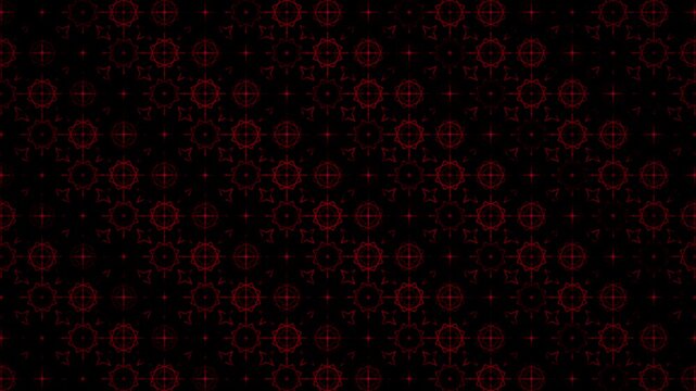 Abstract red geometric pattern on black background with glowing effect