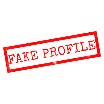 Red fake profile stamp on paper