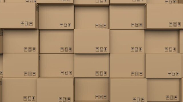 Cardboard boxes on green screen