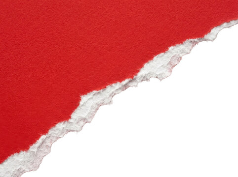 Red torn paper edge isolated on transparent background