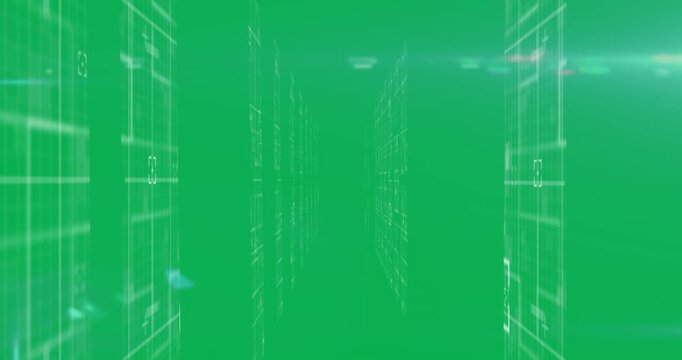 Animation of white frames moving on a blue background