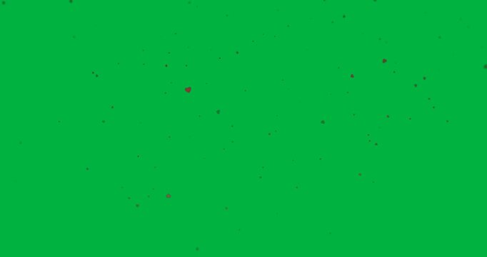 Animation of multiple pink hearts faling on white background