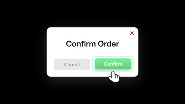 Confirm Order Button Popup Animation for E-commerce Checkout