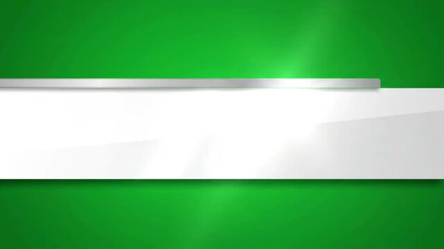 Blank White Lower Third Title Bar over Green Screen Chroma Key Background
