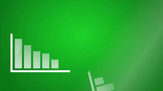 Minimalist Bar Chart Animation on a Green Background for Business Data Visualization
