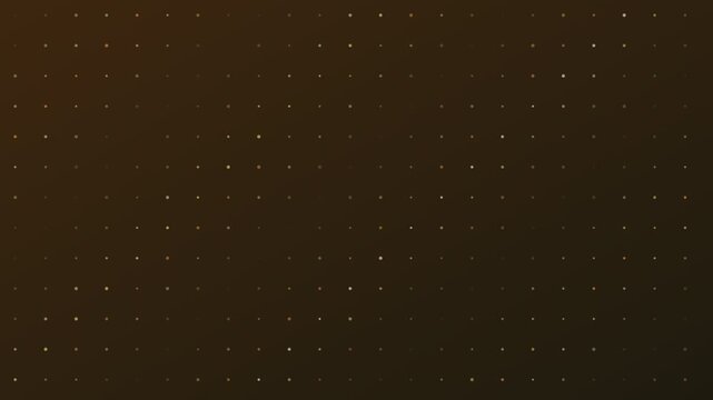 Minimalist dot grid animation featuring subtle blinking lights arranged in precise geometric patterns across dark brown background creating elegant digital video footage backdrop