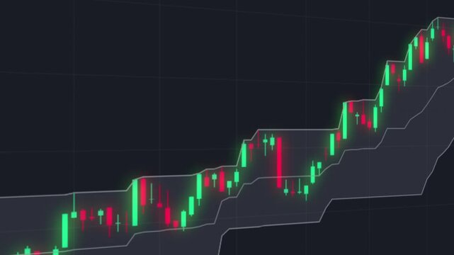 Tracking Along 4K Animated Trading Candlesticks