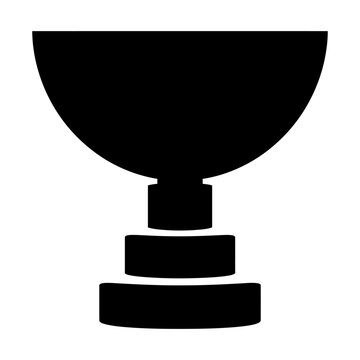 Trophy cup mounted on a pedestal with a flat base, symbolizing achievement or victory.