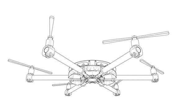 drone wireframe illustration. Vector