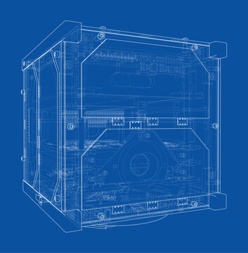 blueprint of electronic device in. Vector